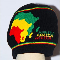 Bonnet noir sans visière vert jaune rouge Afrika 