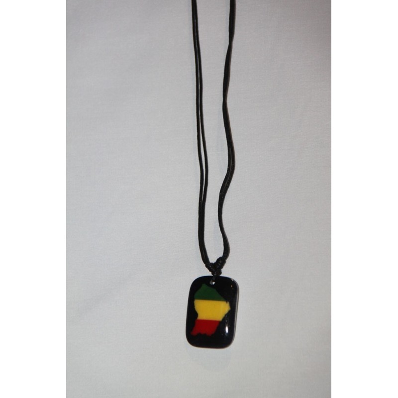 Coliier guyane 973 en fil couleur rasta