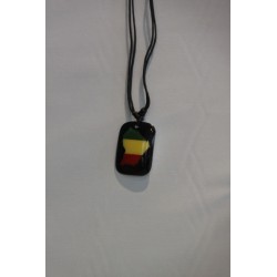 Coliier guyane 973 en fil couleur rasta