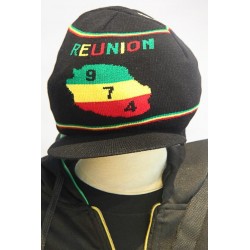 Bonnet noir ile de la Réunion 974 vert jaune rouge
