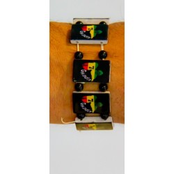Bracelet plastique 971 vert jaune rouge 