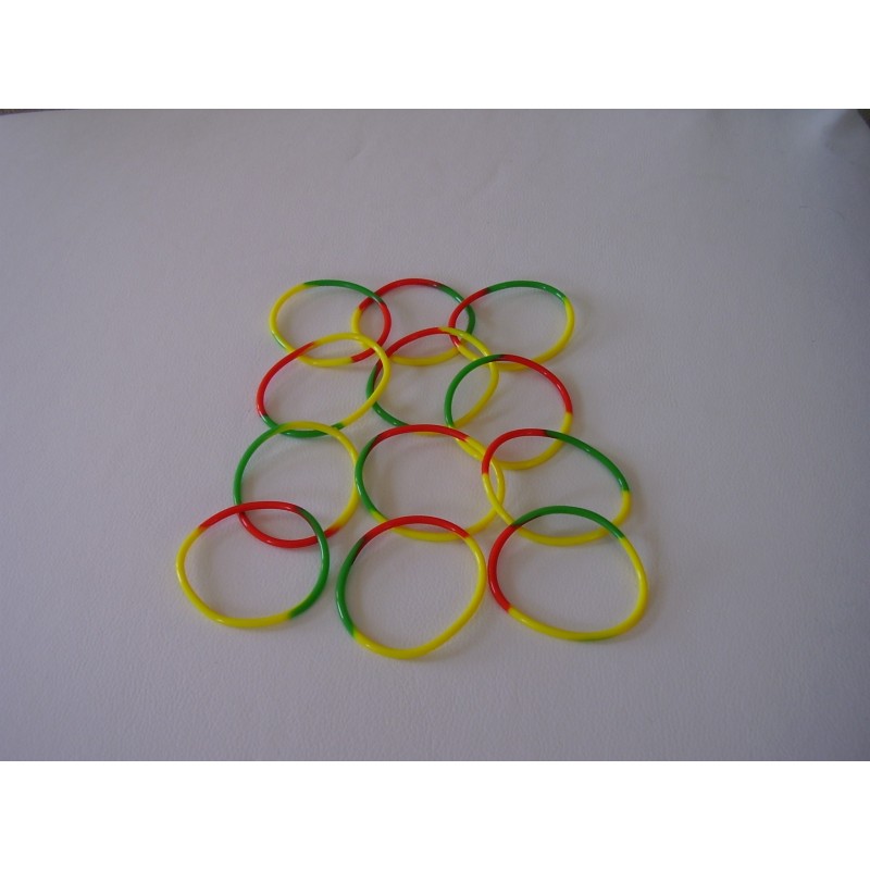 bracelet rasta en plastique de forme ronde