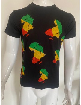 TEE SHIRT NOIR AFRIKA VERT...